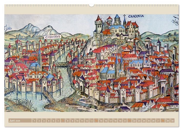 Produktbild: St&auml;dte mit Geschichte: Historische Zeichnungen, Stiche, Drucke (Wandkalender 2026 DIN A2 quer), CALVENDO Monatskalender
