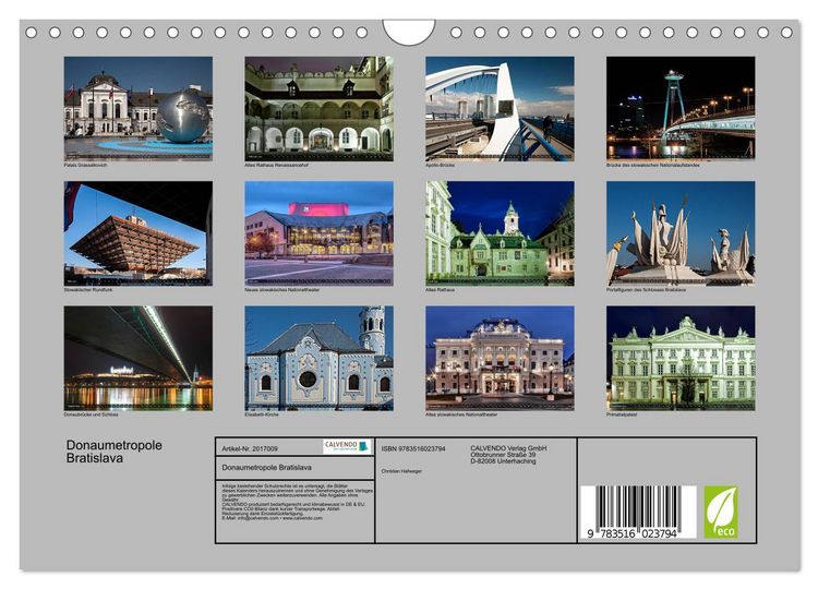 Produktbild: Donaumetropole Bratislava (Wandkalender 2026 DIN A4 quer), CALVENDO Monatskalender