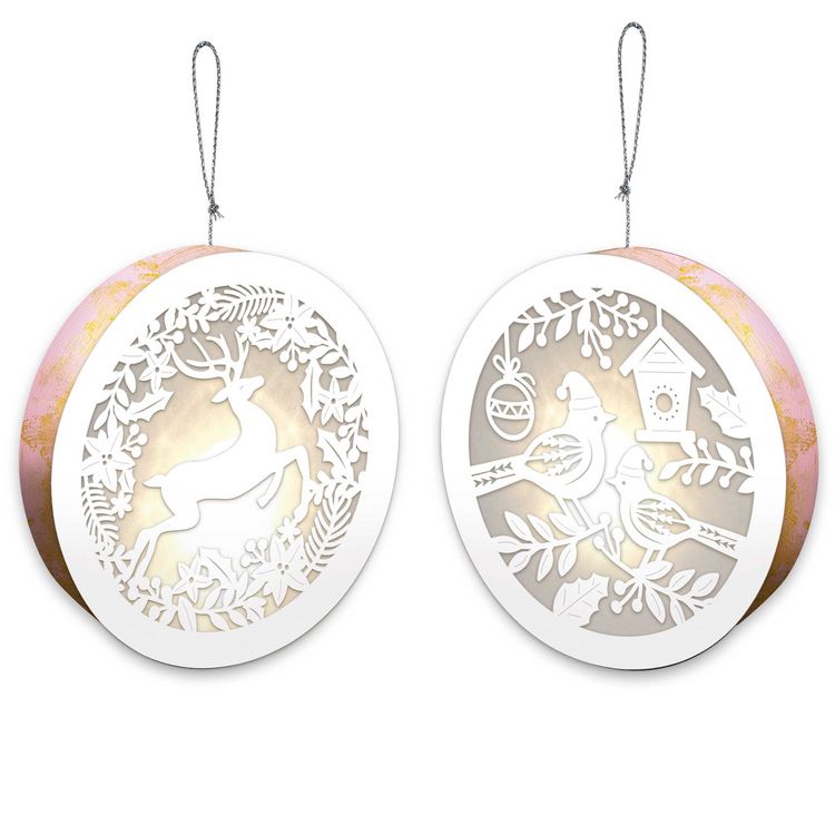 Produktbild: URSUS Light boxes "Birds & Reindeer", &Oslash; 15,3 cm