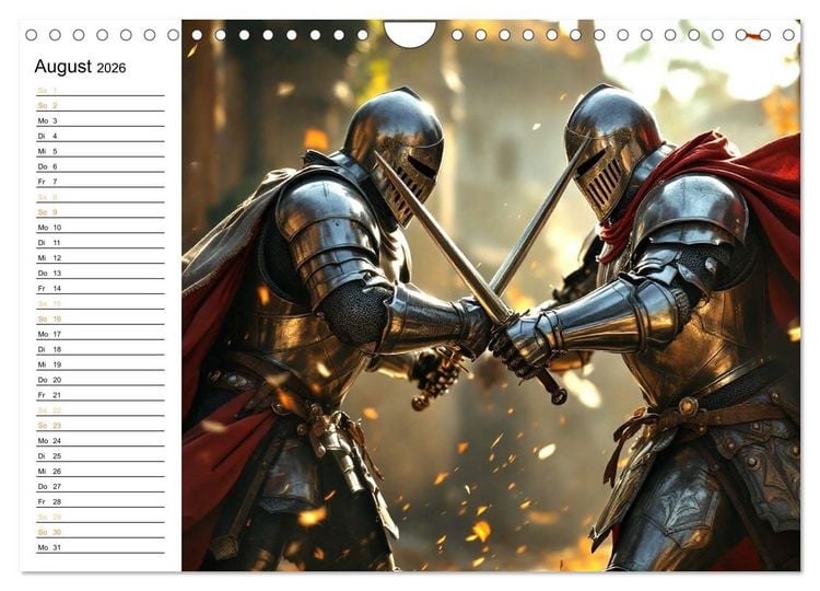 Produktbild: Rittertum und Mythos &ndash; Das Zeitalter der Ehre (Wandkalender 2026 DIN A4 quer), CALVENDO Monatskalender