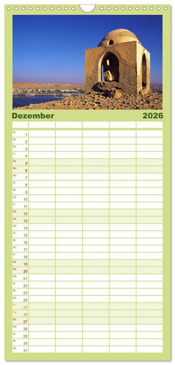Produktbild: Familienplaner 2026 - &Auml;gypten mit 5 Spalten (Wandkalender, 21 x 45 cm) CALVENDO