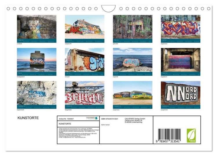 Produktbild: KUNSTORTE (Wandkalender 2026 DIN A4 quer), CALVENDO Monatskalender