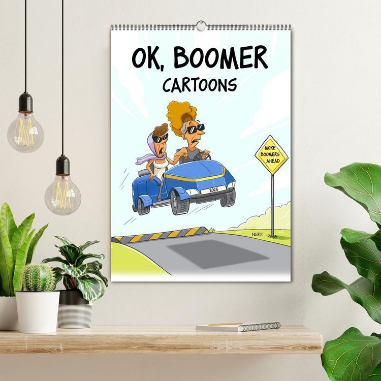 Produktbild: OK, Boomer - Cartoons (Wall Calendar 2026 DIN A2 portrait), CALVENDO 12 Month Wall Calendar