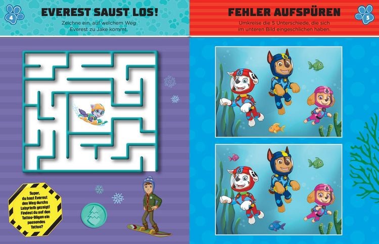 Produktbild: PAW Patrol Mein R&auml;tselbuch mit 40 Tattoos