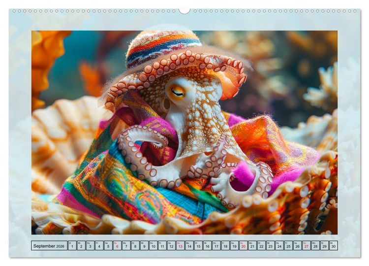 Produktbild: Tintenfisch Fashion. Coole Models zeigen die Trends (hochwertiger Premium Wandkalender 2026 DIN A2 quer), Kunstdruck in Hochglanz