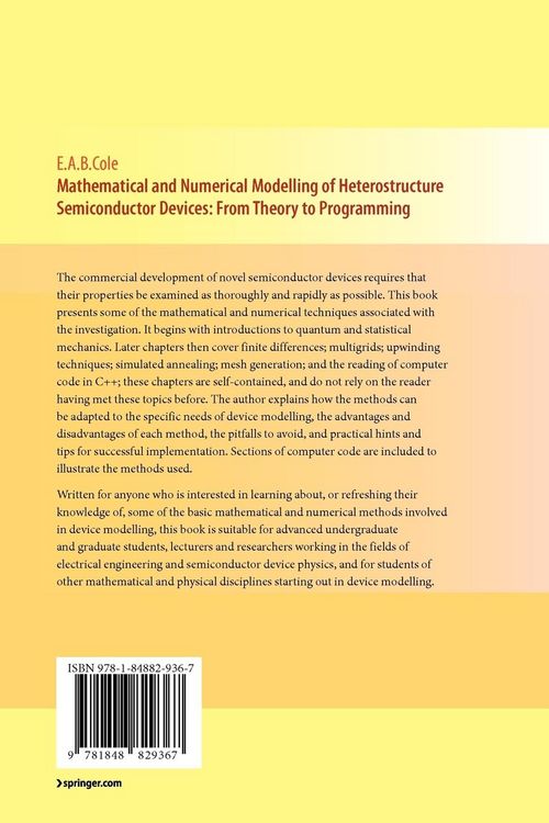 Produktbild: Mathematical and Numerical Modelling of Heterostructure Semiconductor Devices: From Theory to Programming