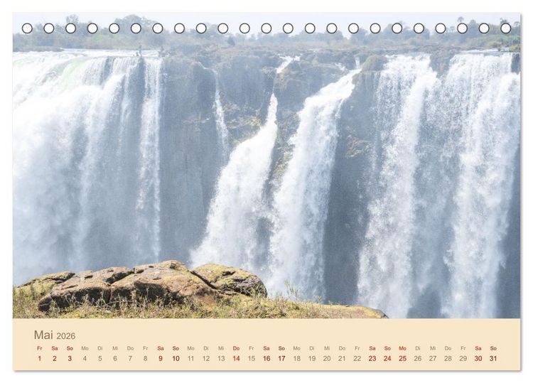 Produktbild: Einmalige Landschaften in Afrika (Tischkalender 2026 DIN A5 quer), CALVENDO Monatskalender