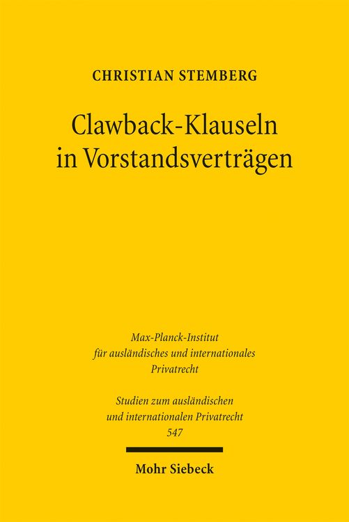 Produktbild: Clawback-Klauseln in Vorstandsvertr&auml;gen