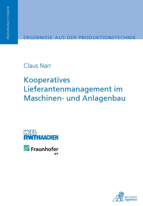 Produktbild: Kooperatives Lieferantenmanagement im Maschinen- und Anlagenbau