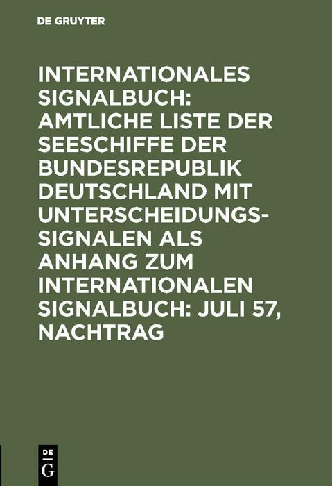 Produktbild: Juli 57, Nachtrag