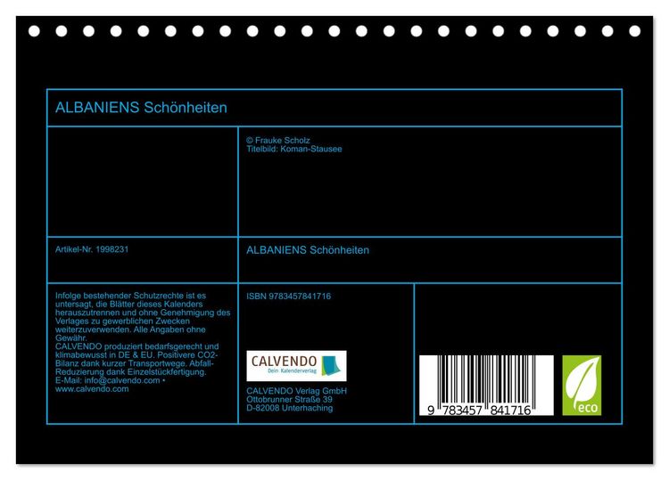 Produktbild: ALBANIENS Sch&ouml;nheiten (Tischkalender 2026 DIN A5 quer), CALVENDO Monatskalender
