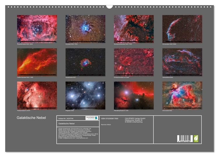 Produktbild: Galaktische Nebel (Wandkalender 2027 DIN A2 quer), CALVENDO Monatskalender