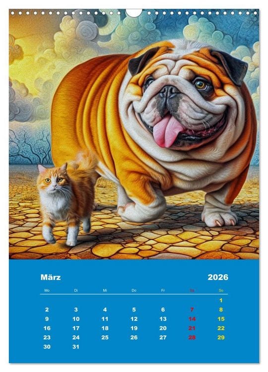 Produktbild: Abenteuer mit Micki und Bullig! (Wandkalender 2026 DIN A3 hoch), CALVENDO Monatskalender