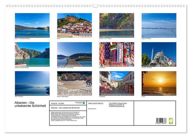 Produktbild: Albanien - Die unbekannte Sch&ouml;nheit (Wandkalender 2026 DIN A2 quer), CALVENDO Monatskalender