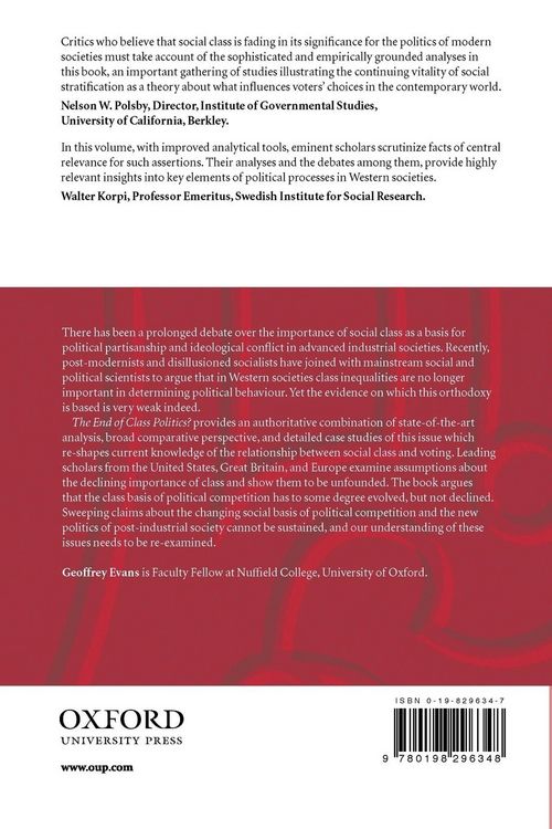 Produktbild: The End of Class Politics?