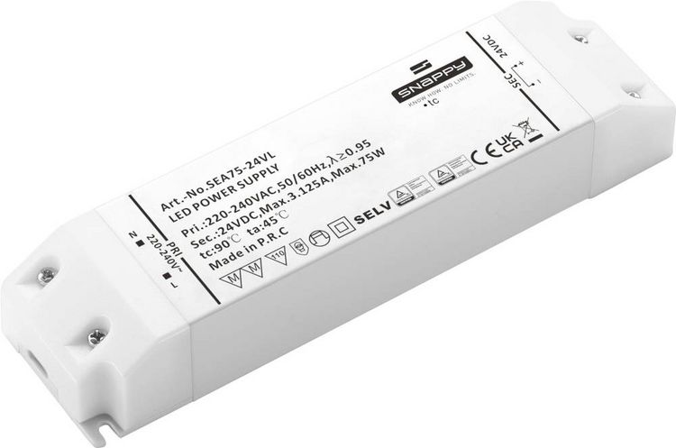 Produktbild: Dehner Elektronik SEA 75-24VL LED-Treiber Konstantspannung 75 W 3.12 A 24 V/DC &Uuml;berlastschutz, &Uuml;berspannung, M&ouml;belzulassung 1 St.