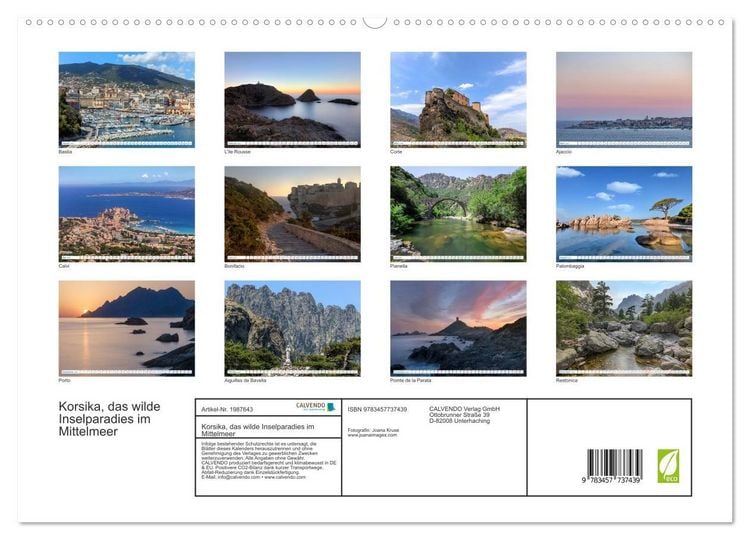 Produktbild: Korsika, das wilde Inselparadies im Mittelmeer (hochwertiger Premium Wandkalender 2026 DIN A2 quer), Kunstdruck in Hochglanz