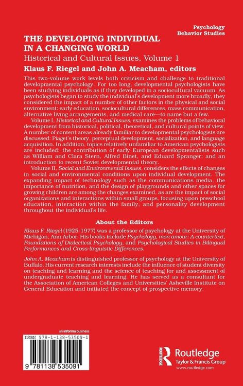 Produktbild: The Developing Individual in a Changing World