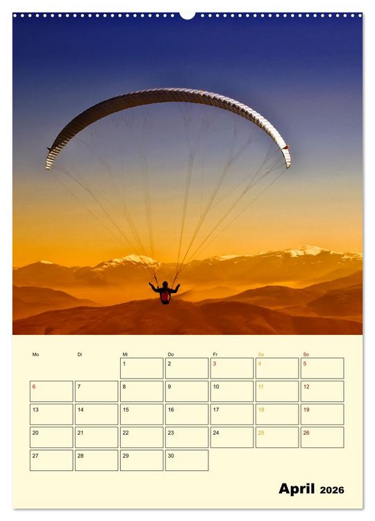 Produktbild: Paragliding - extrem aufregend (hochwertiger Premium Wandkalender 2026 DIN A2 hoch), Kunstdruck in Hochglanz
