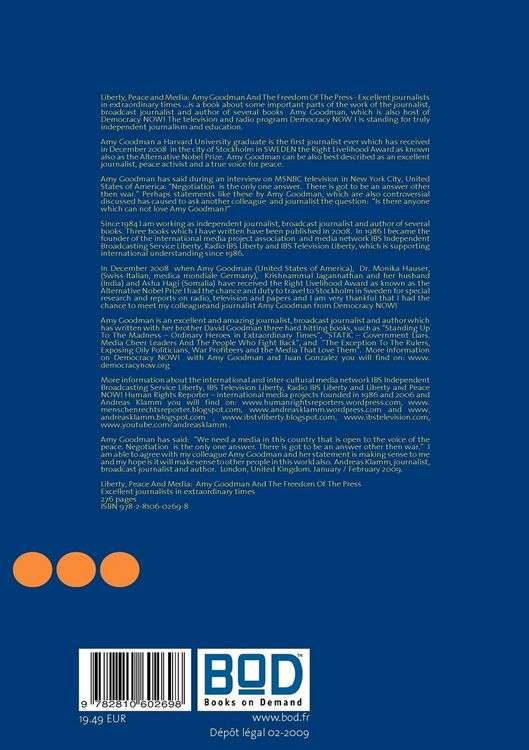 Produktbild: Liberty, Peace And Media: Amy Goodman And The Freedom Of The Press