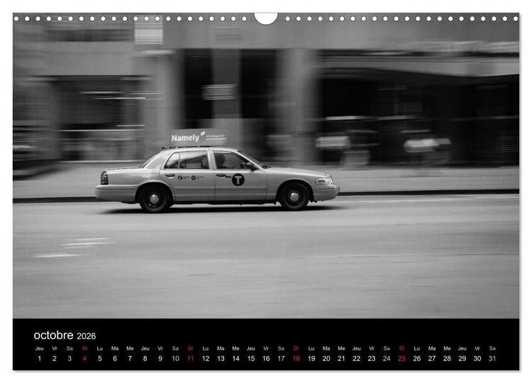 Produktbild: New York en noir et blanc (Calendrier mural 2026 DIN A3 vertical), CALVENDO calendrier mensuel
