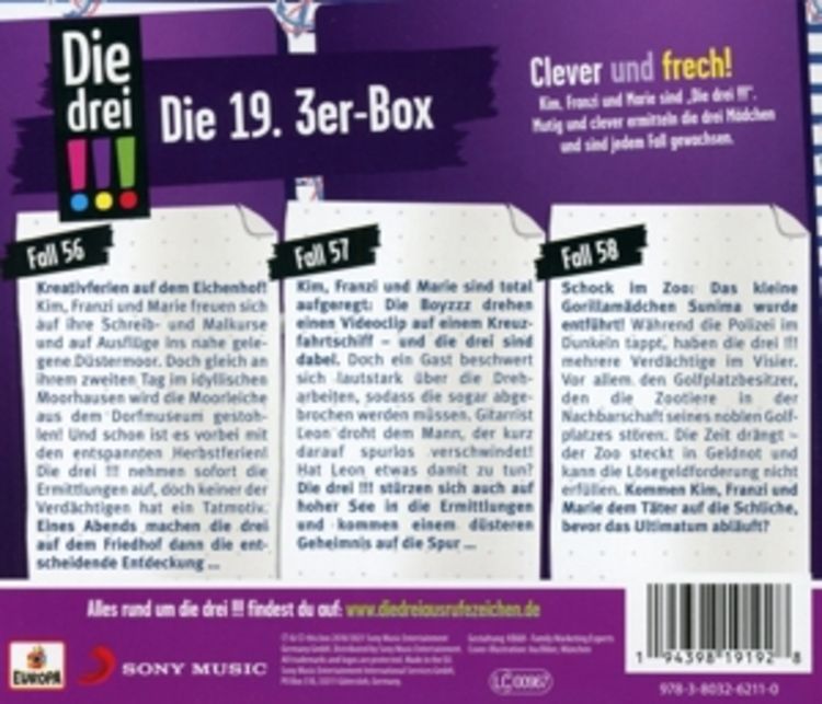 Produktbild: Die drei !!! - 3er Box 19. Folgen 56 - 58