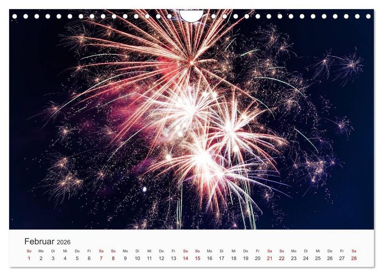 Produktbild: Feuerwerke - Kunstwerke am Himmel (Wandkalender 2026 DIN A4 quer), CALVENDO Monatskalender