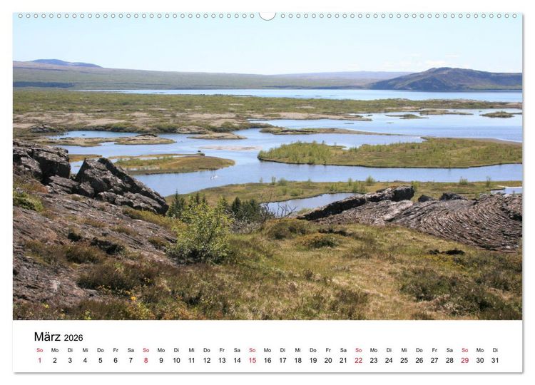 Produktbild: Der goldene Zirkel, Island (hochwertiger Premium Wandkalender 2026 DIN A2 quer), Kunstdruck in Hochglanz