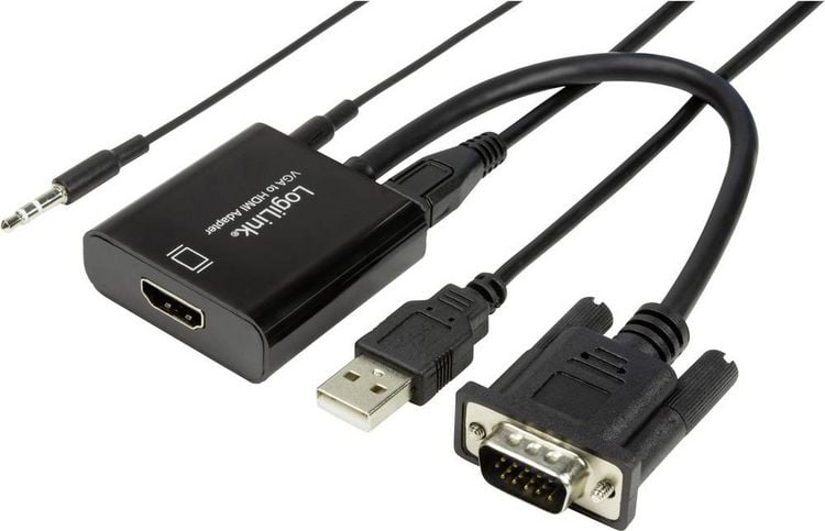 Produktbild: LogiLink CV0060 Video-Konverter - Kabel - Audio / Multimedia / Digital / Daten / Digital / Display / Video 0,2 m - Schwarz