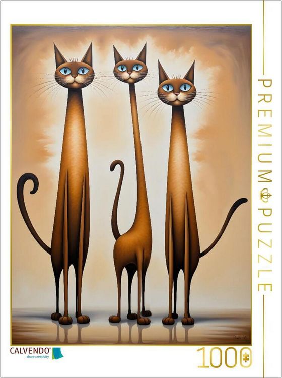 Produktbild: CALVENDO Puzzle Schlaue Katzenclique | 1000 Teile Lege-Gr&ouml;&szlig;e 64x48cm Foto-Puzzle f&uuml;r gl&uuml;ckliche Stunden