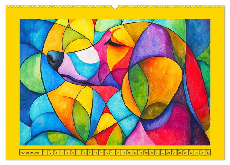 Produktbild: Abstrakte Eleganz. K&uuml;nstlerische Tiermotive in sch&ouml;nen Farben (Wandkalender 2026 DIN A2 quer), CALVENDO Monatskalender