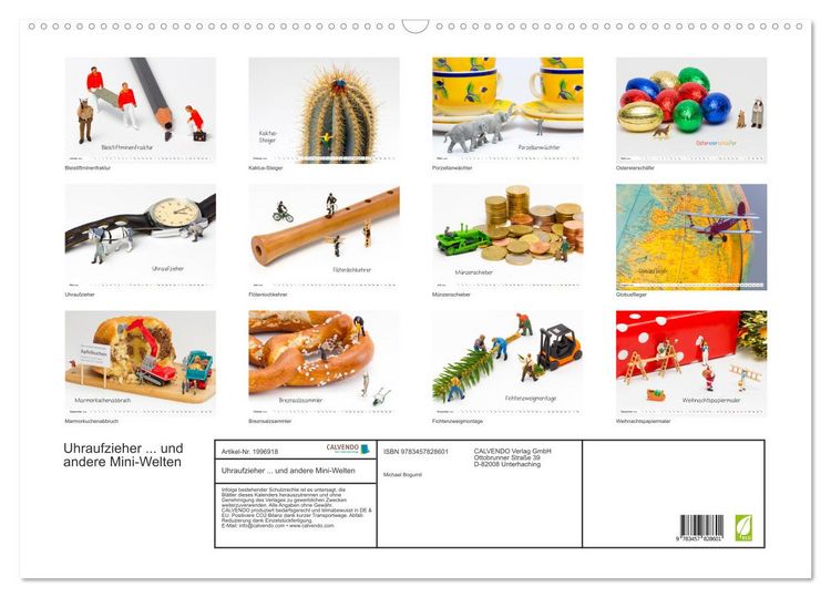 Produktbild: Uhraufzieher ... und andere Mini-Welten (Wandkalender 2026 DIN A2 quer), CALVENDO Monatskalender