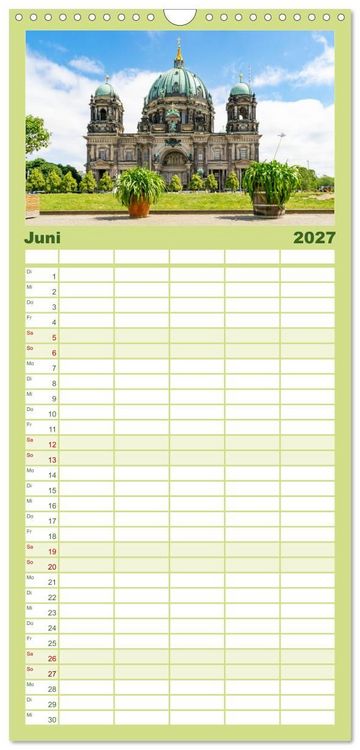 Produktbild: Familienplaner 2027 - Berlin rund ums Jahr mit 5 Spalten (Wandkalender, 21 x 45 cm) CALVENDO
