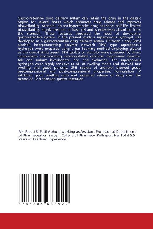 Produktbild: Superporous Hydrogel Tablets of Atenolol for Gastro-retention