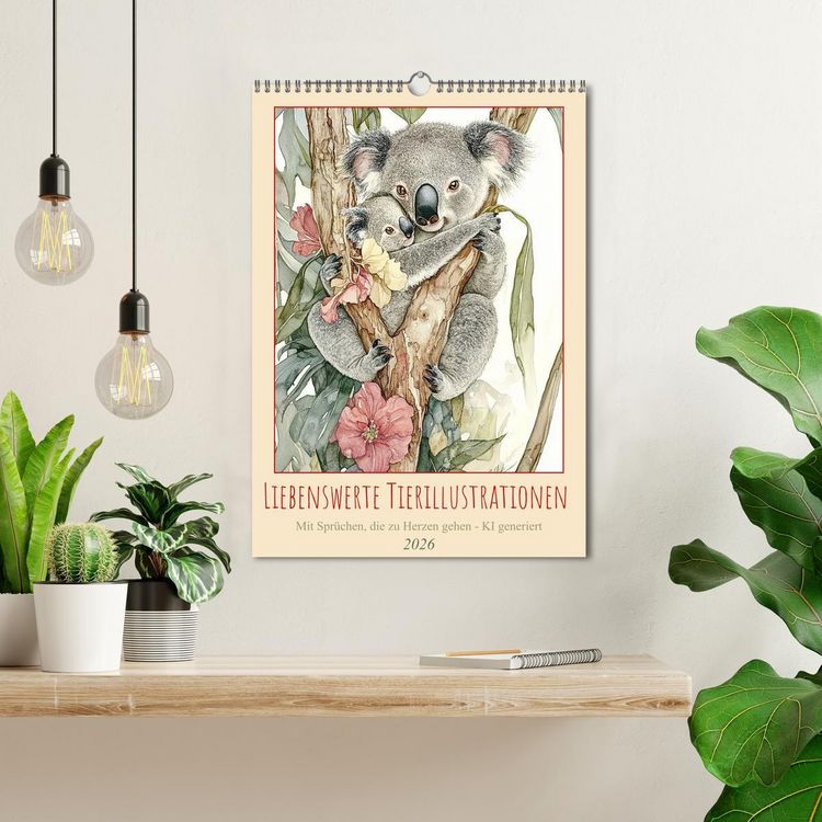 Produktbild: Liebenswerte Tierillustrationen (Wandkalender 2026 DIN A3 hoch), CALVENDO Monatskalender