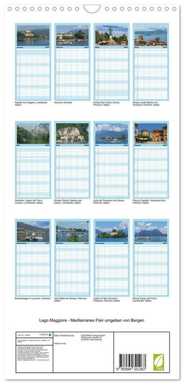 Produktbild: Familienplaner 2027 - Lago Maggiore - Mediterranes Flair umgeben von Bergen mit 5 Spalten (Wandkalender, 21 x 45 cm) CALVENDO