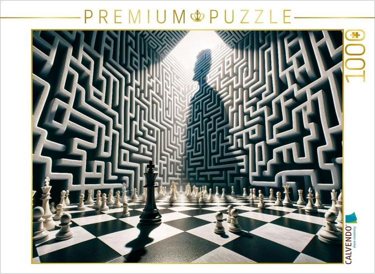 CALVENDO Puzzle Labyrinth des Geistes: Schachmatt im Irrgarten der Entscheidungen | 1000 Teile Lege-Größe 64x48cm Foto-Puzzle für glückliche Stunden