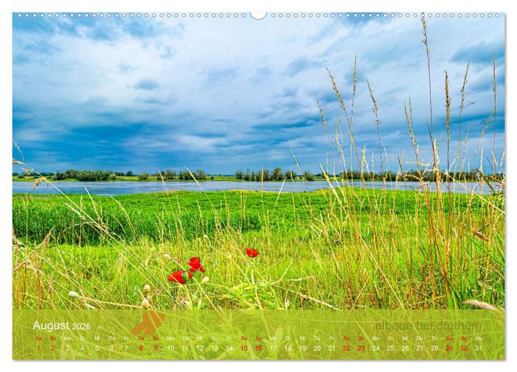 Produktbild: der elbestrom natur (hochwertiger Premium Wandkalender 2026 DIN A2 quer), Kunstdruck in Hochglanz