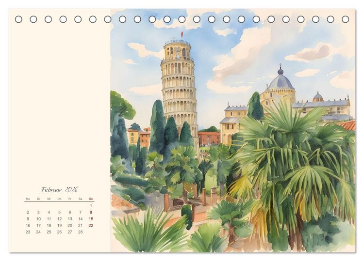 Produktbild: Rundreise durch die Toskana (Tischkalender 2026 DIN A5 quer), CALVENDO Monatskalender