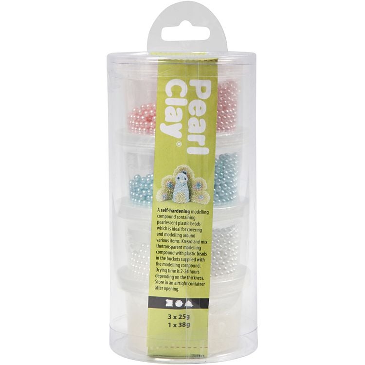 Produktbild: Creativ Company Pearl Clay&reg; Set, sortierte Farben: 3x25g und 1x38g