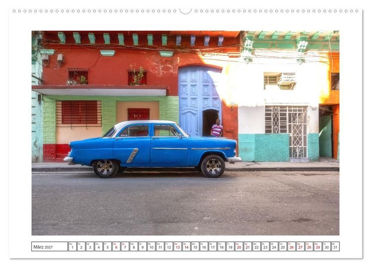 Produktbild: Amerikanische Legenden, unterwegs auf Kubas Stra&szlig;en (Wandkalender 2027 DIN A2 quer), CALVENDO Monatskalender