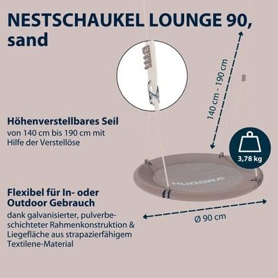 Produktbild: HUDORA 72202 - Nestschaukel Lounge 90 cm, sand