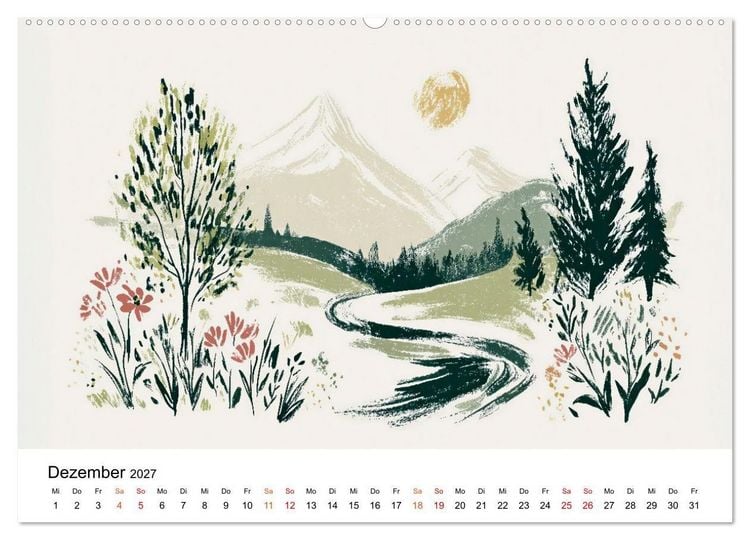 Produktbild: Ein Jahr in sanften Farben (Wandkalender 2027 DIN A2 quer), CALVENDO Monatskalender