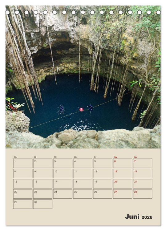 Produktbild: Mexiko Yucat&aacute;n Terminplaner (Tischkalender 2026 DIN A5 hoch), CALVENDO Monatskalender