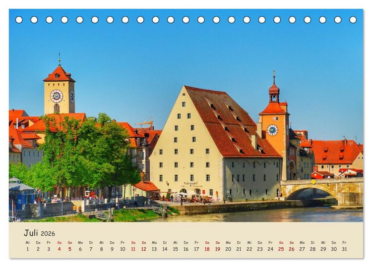 Produktbild: Regensburg. Du bist so sch&ouml;n (Tischkalender 2026 DIN A5 quer), CALVENDO Monatskalender