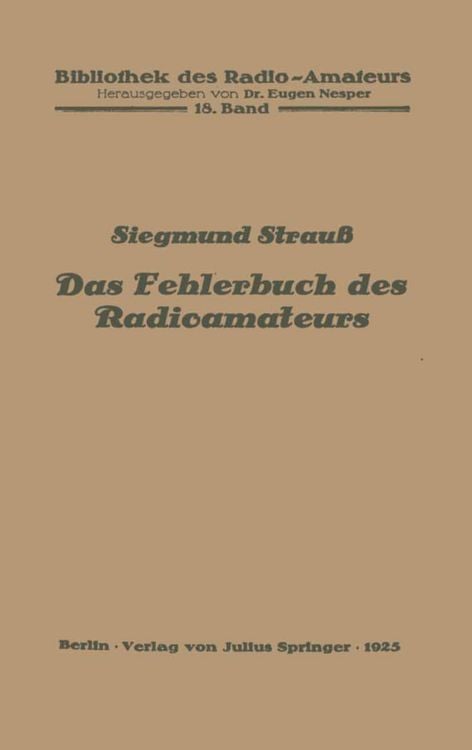 Produktbild: Das Fehlerbuch des Radioamateurs