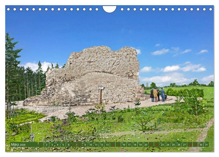 Produktbild: Aschersleben um 1900 &ndash; Auf der alten Burg - Kolorierte Schwarzwei&szlig;fotos (Wandkalender 2026 DIN A4 quer), CALVENDO Monatskalender
