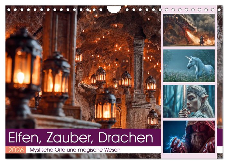 Produktbild: Elfen, Zauber, Drachen (Wandkalender 2026 DIN A4 quer), CALVENDO Monatskalender