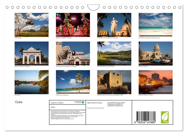 Produktbild: Cuba (Wandkalender 2026 DIN A4 quer), CALVENDO Monatskalender