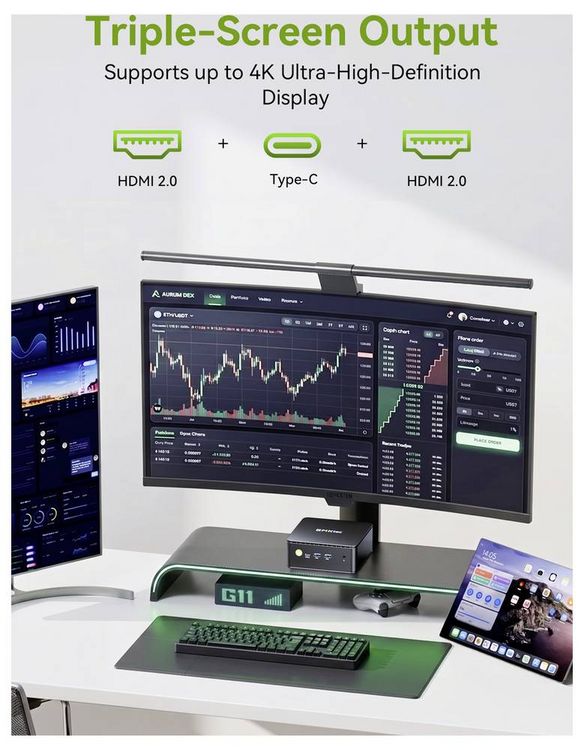 Produktbild: GMKtec Mini PC G11 AMD Ryzen&trade; Embedded R2514 16+256GB AMD Ryzen Embedded R2514 3.7GHz 16GB RAM 256GB SSD AMD Radeon Graphics Win